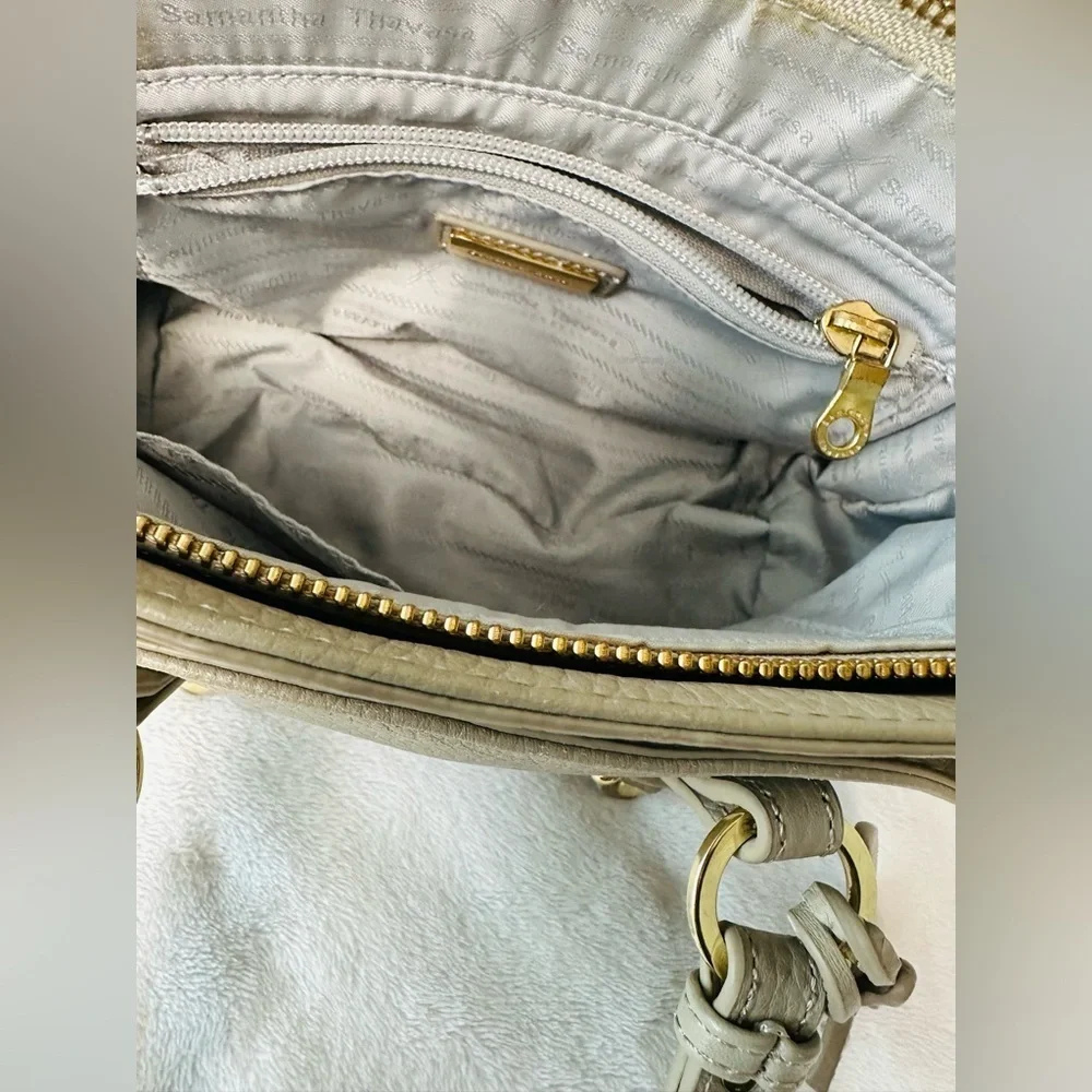 Samantha Thavasa Taupe Mini Satchel Handbag
